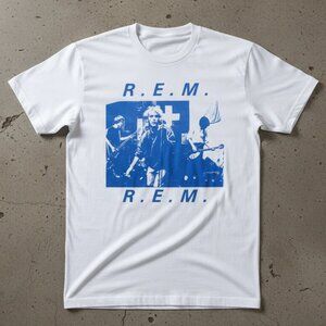 Retro Indie Rock Band Tee – Vintage Blue Concert Graphic Shirt – 90s Alternative